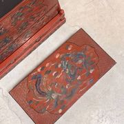 Coffre de mariage chinois, bois laqué, décor peint à la main