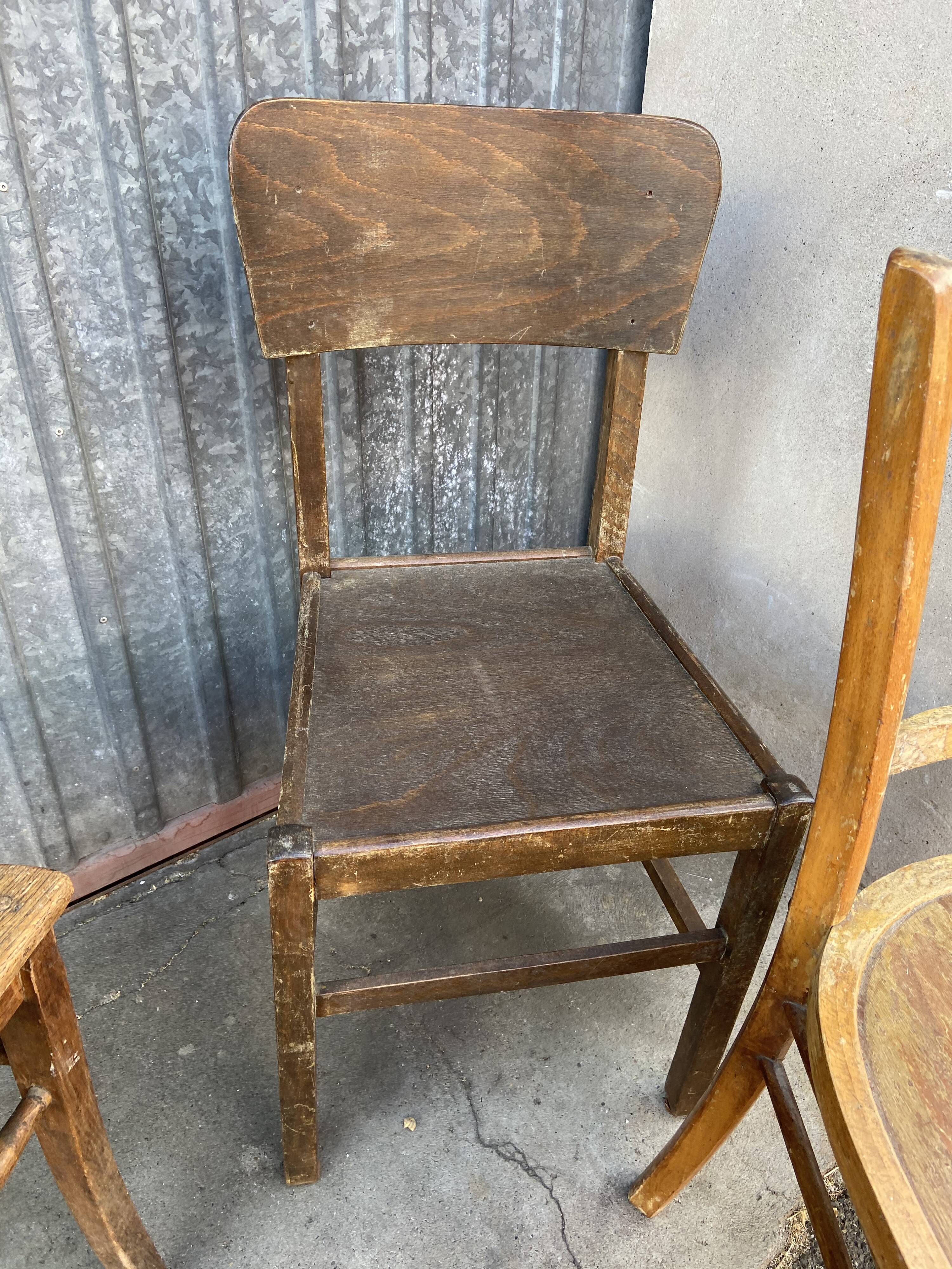 4 vintage mismatched coffee bistro chairs