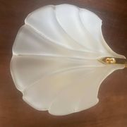 Pair of vintage polished glass shell sconces