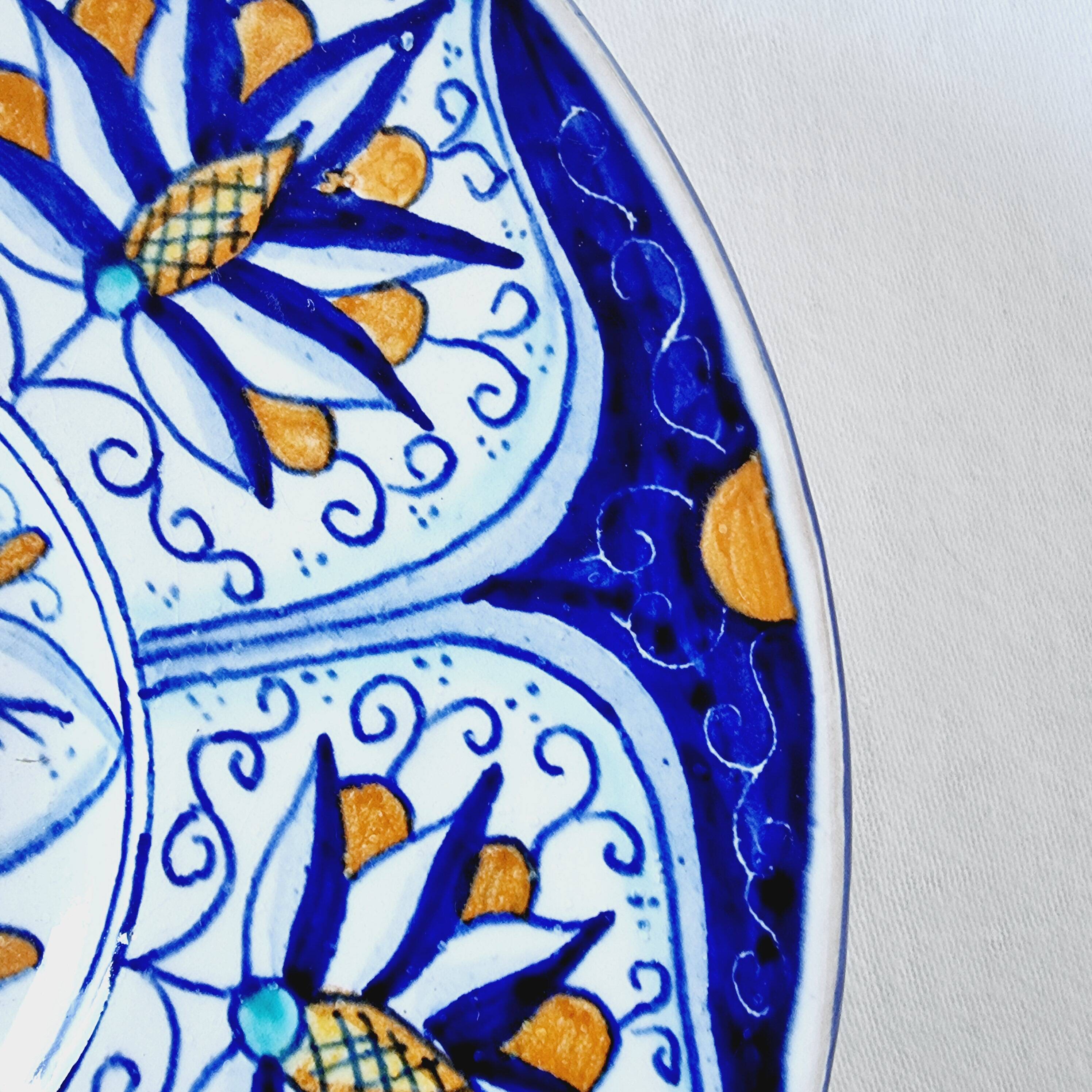 Antique Faenza soup plate made and hand painted in Italy and signed 1950s, p