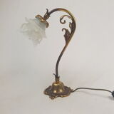 Flower gilded bronze lamp