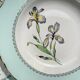 6 vintage white and green porcelain soup plates Iris Moulin des Loups "Sargosse" 1950s