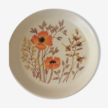 Motof poppy plate Atelier d'Art Luneville appearance sandstone