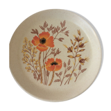 Assiette motof coquelicot Atelier d'Art Luneville aspect grès
