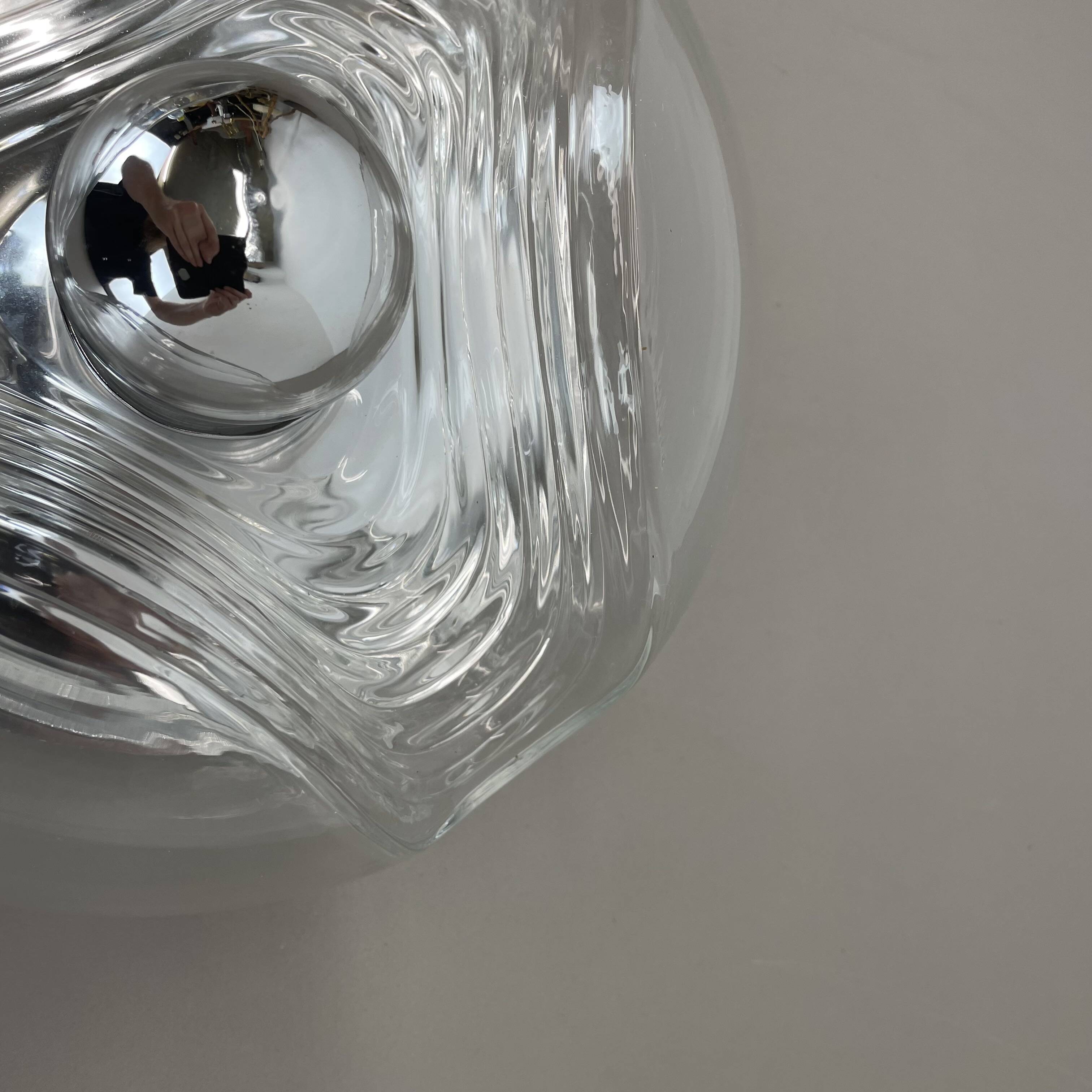 27cm "Wave" ceiling Wall Light by Koch and Lowy, Peill & Putzler, Germany