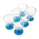 Set of 6 blue stemmed glasses