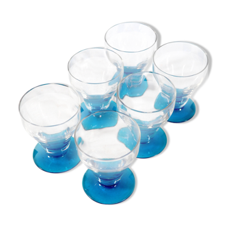 Set de 6 verres à pieds bleus