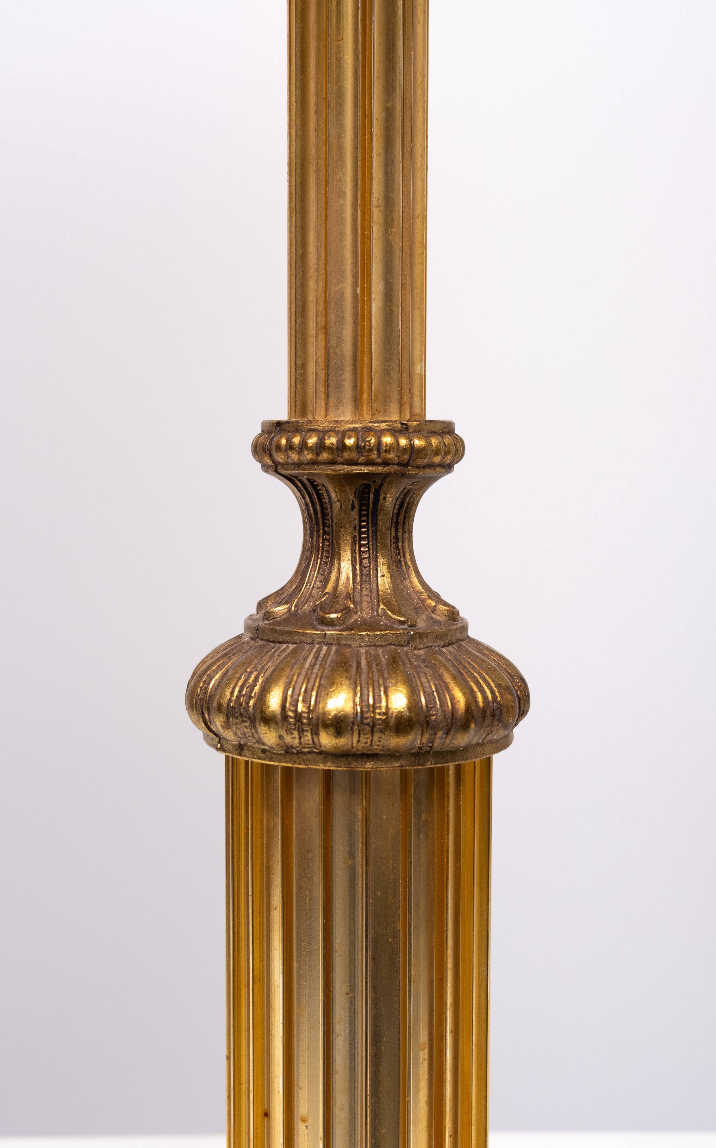 Hollywood Regency Gilded Brass Table lamp 1970s France