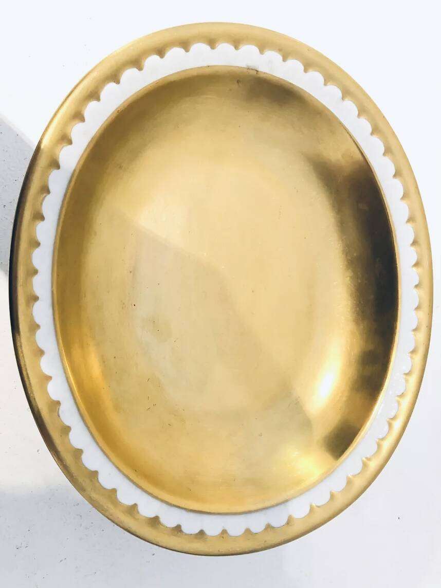 Small white glazed porcelain trinket dish – Portugal?