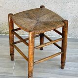 Stool old straw and oak country way