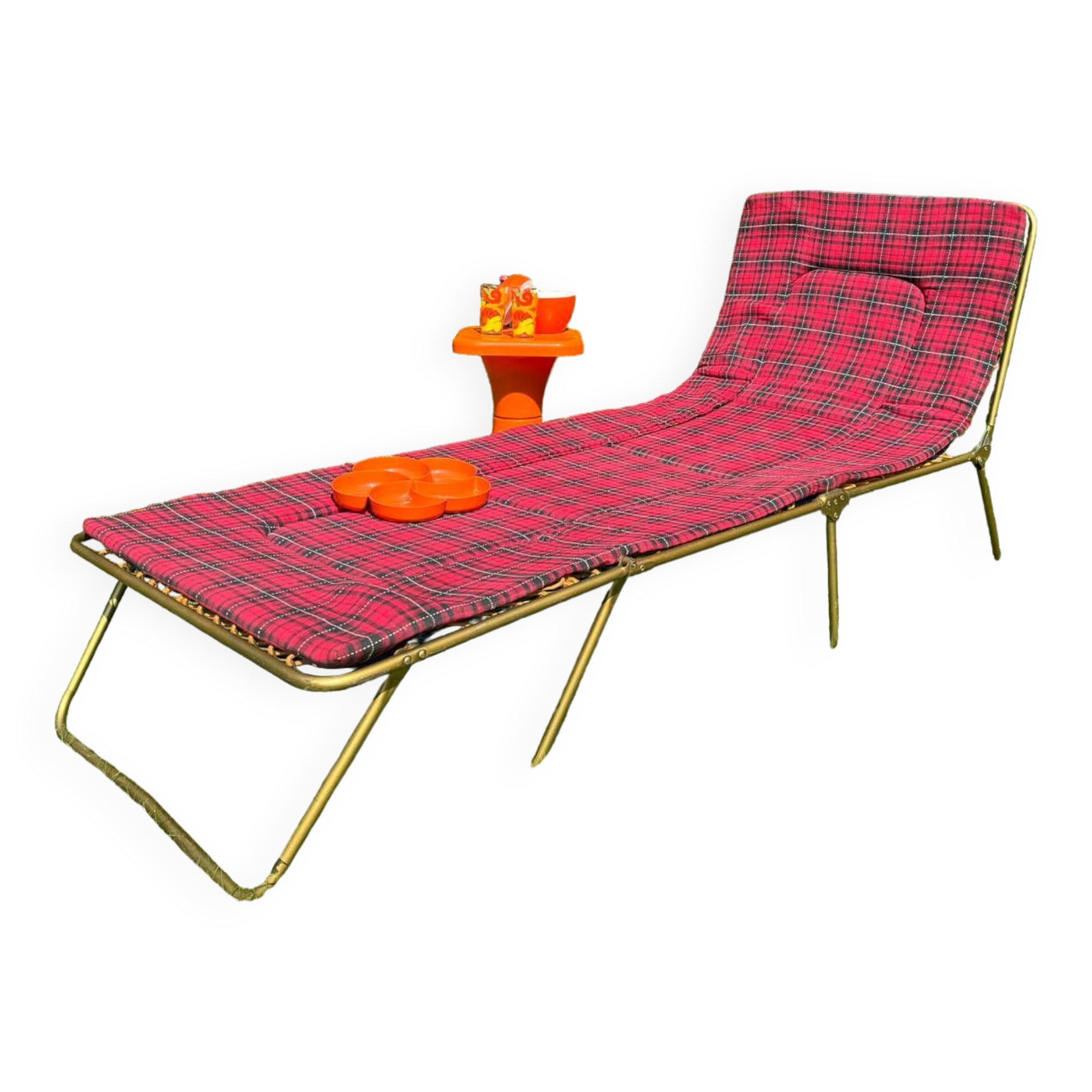 Vintage Lafuma folding sun lounger