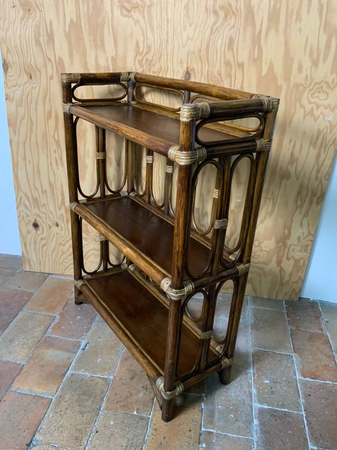 Rattan shelf