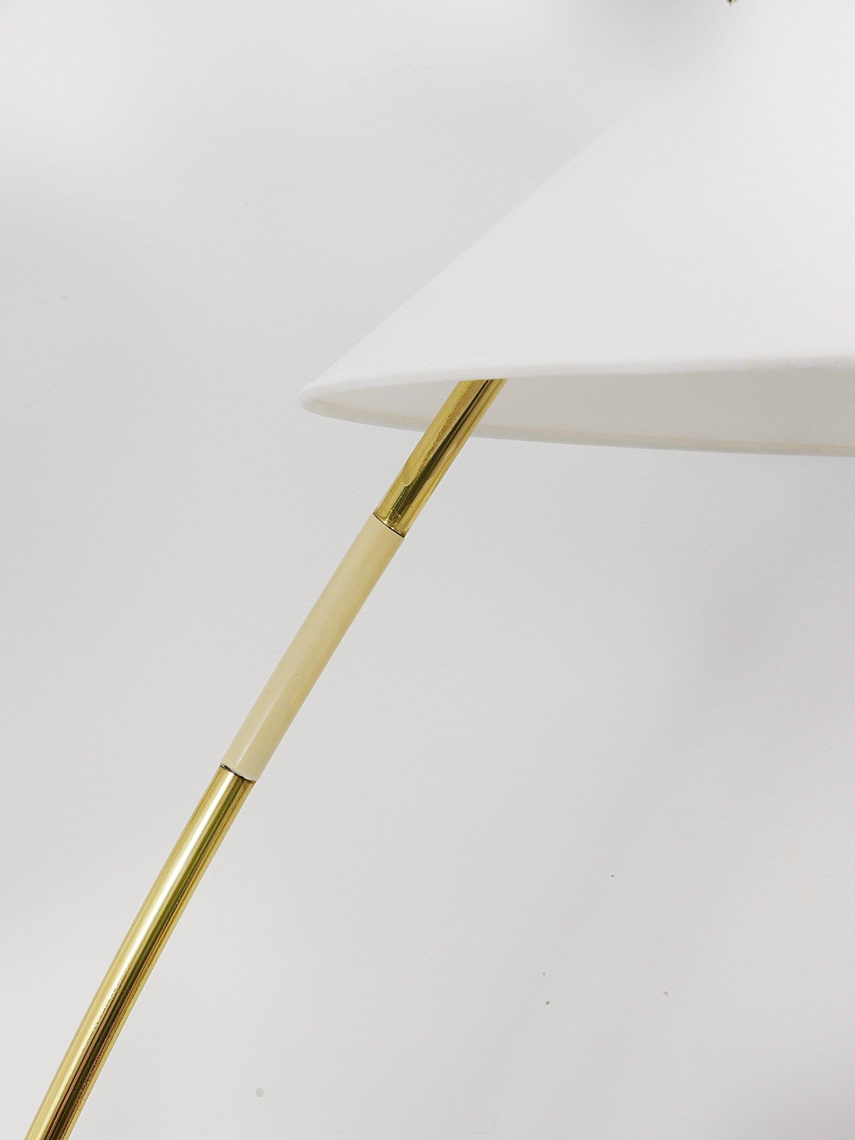 Brass floor lamp Sumatra Mid-Century Rupert Nikoll, Vienna, Austria, 1950s