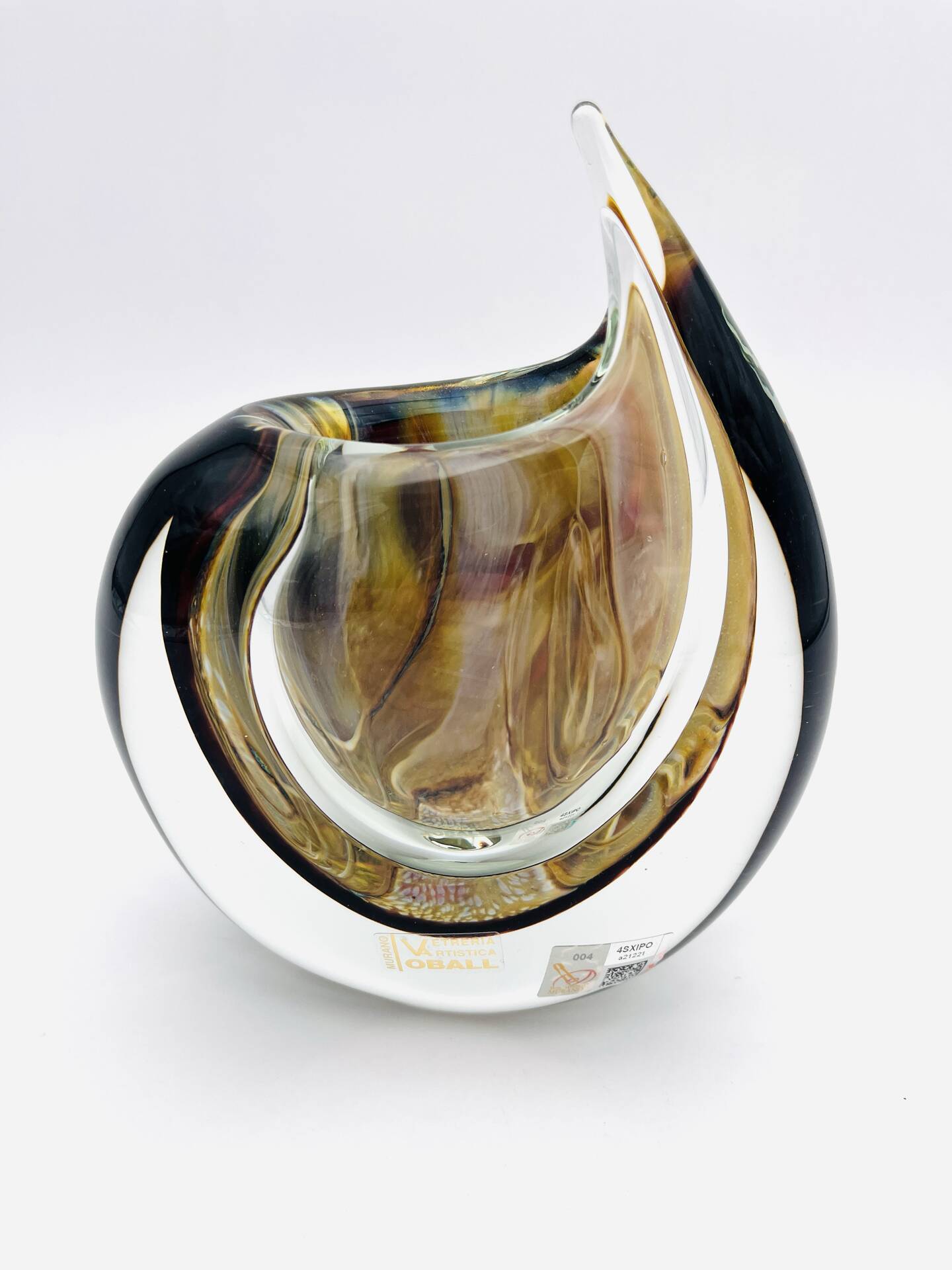 Vase Sculpture Murano Sommerso Michele Onesto Oball Art Glass Signed