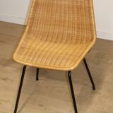 Vintage "Italia 100" model chair by Rotanhuis in woven wicker, 1950s