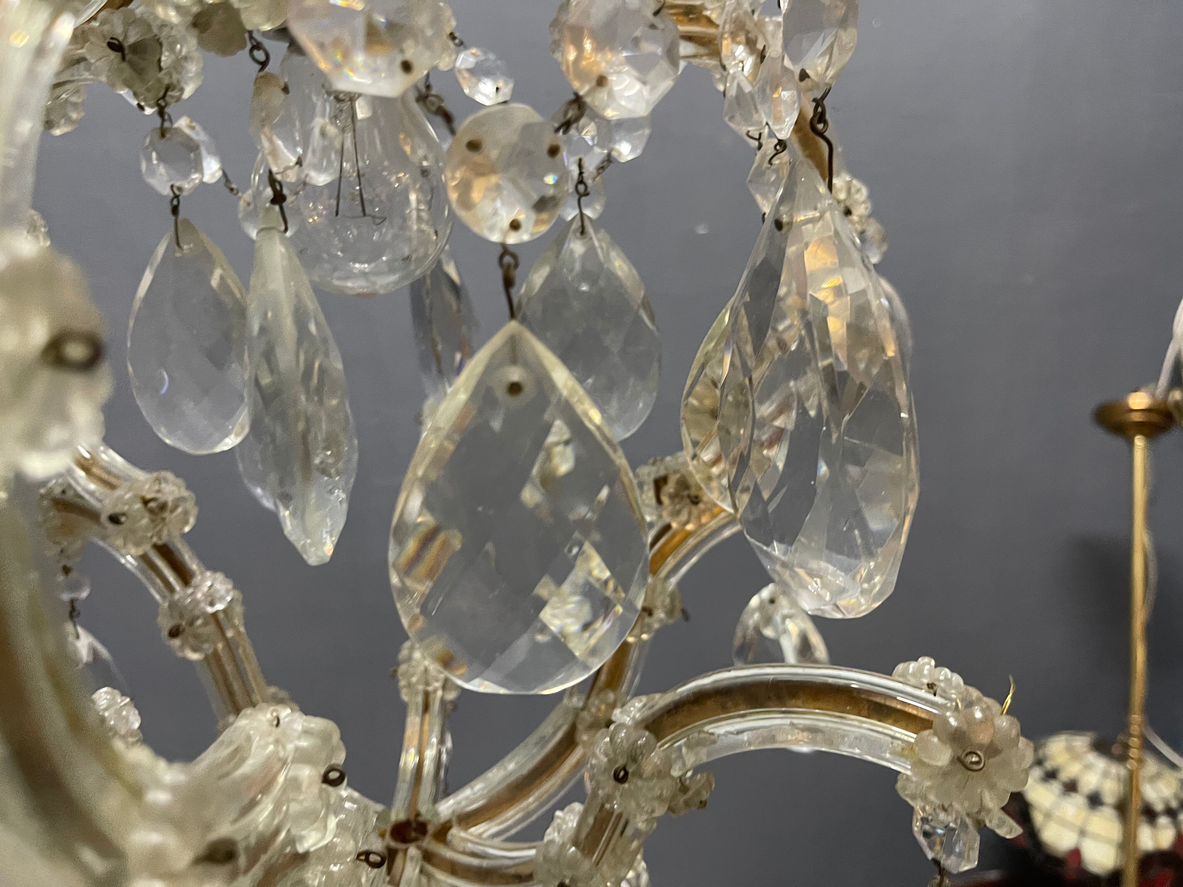 Vintage Maria Theresa Crystal Chandelier, 1950s