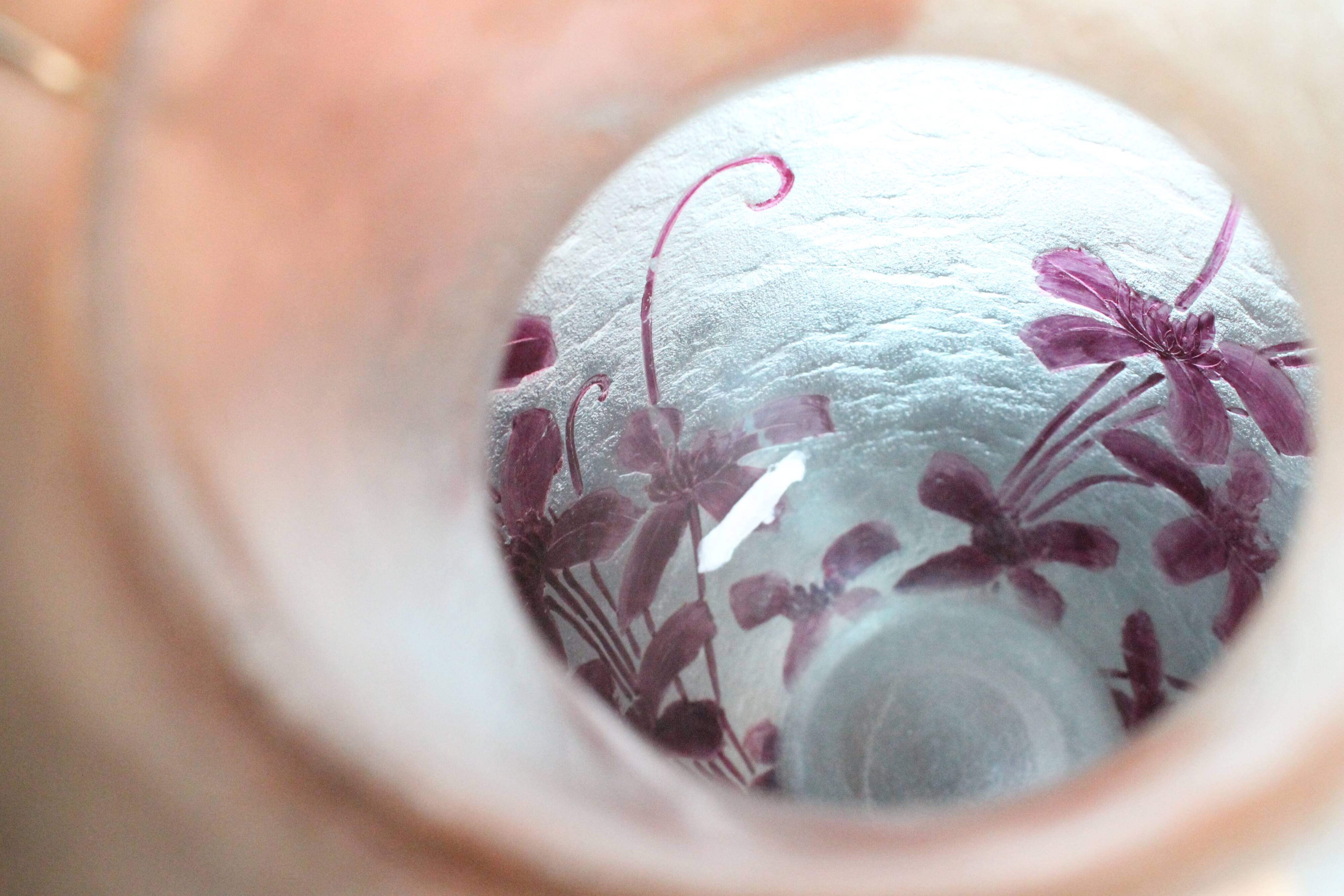 François Théodore Legras ovoid vase with floral decoration, Rubis Art Nouveau series.