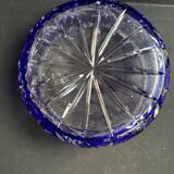 Saladier en cristal taillé bleu cobalt – irena pologne