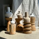 Artisanal terracotta vase painted white with double handles H:16 D:20