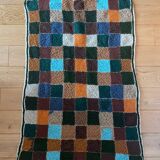 Plaid blanket wool vintage brown squares