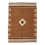 4x5 Vintage Oriental Brown Kilim Rug, 118x163Cm