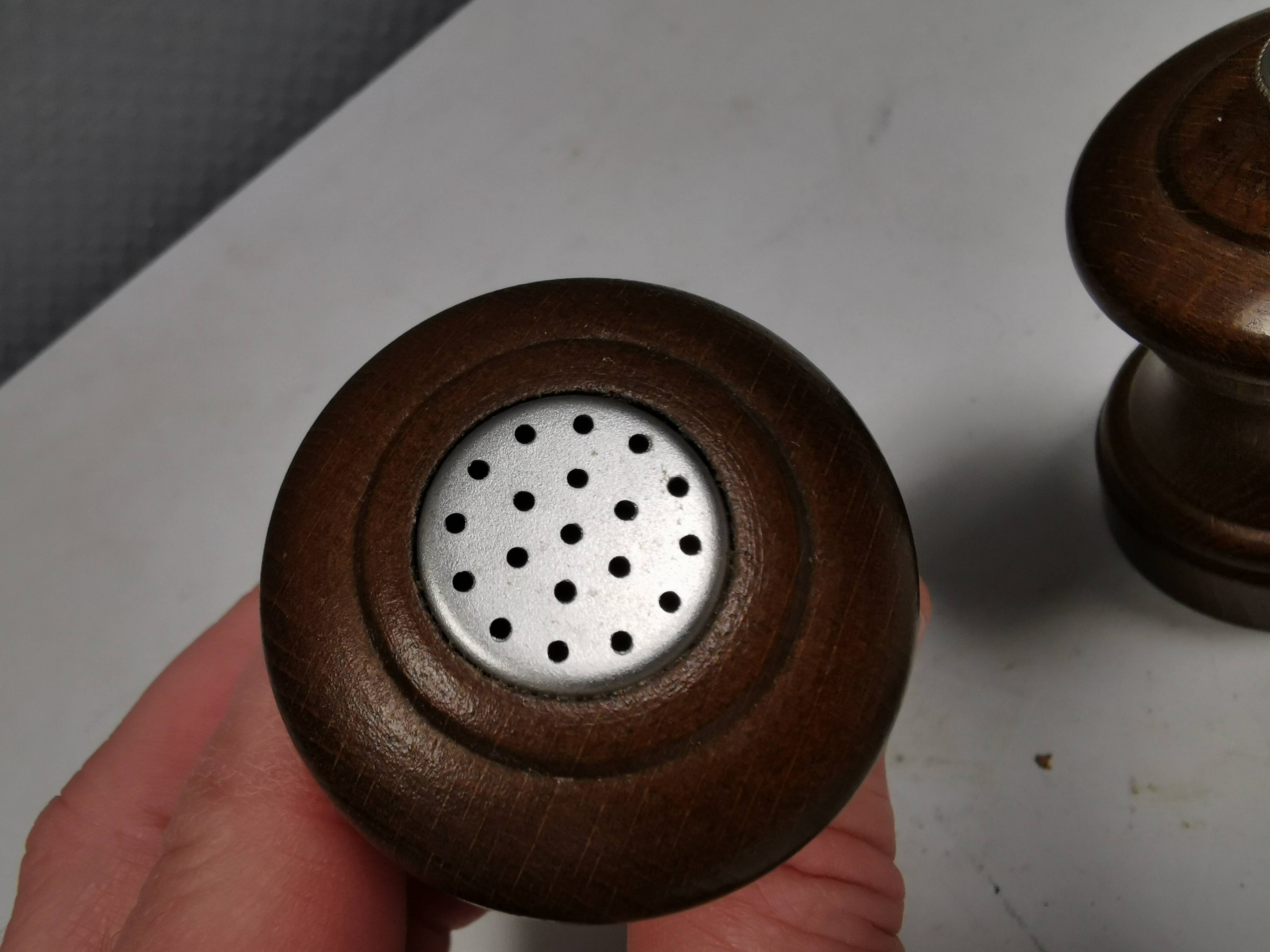 Beautiful salt and pepper set with Peugeot grinder.