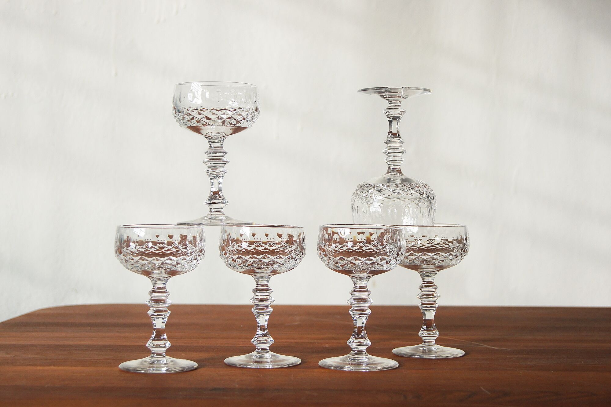 Coupes à champagne en cristal, set de 6