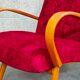 Pair of 6951 red velvet armchairs by Jaroslav Smidek for Ton