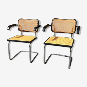 2 fauteuils Cesca B64 Marcel Breuer édition Cidue