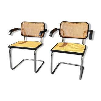 2 fauteuils Cesca B64 Marcel Breuer édition Cidue