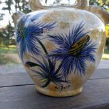 Ceramic jug with thistles, signed J.Yell 1950/60