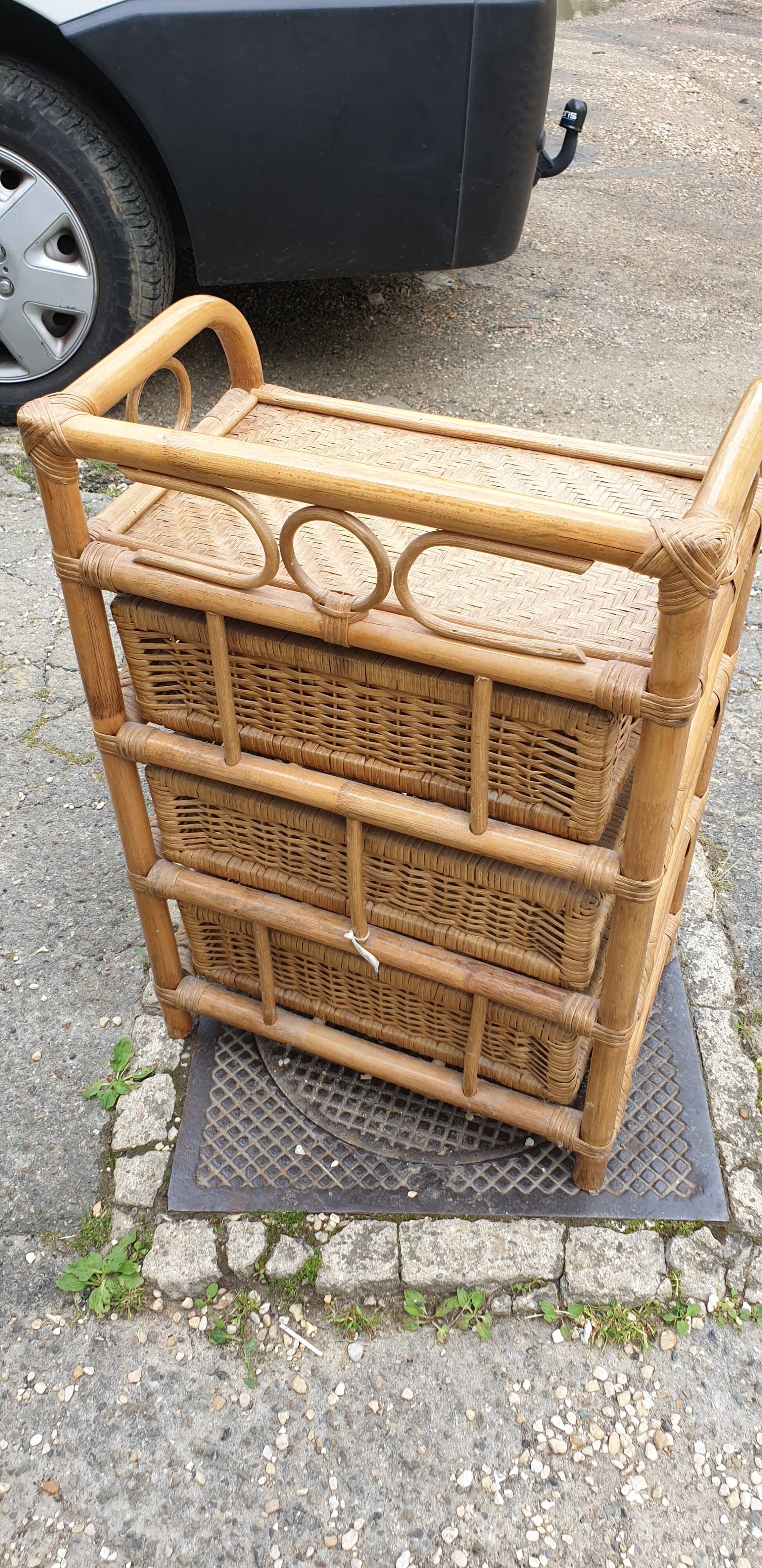 Rattan cabinet 3 drawers