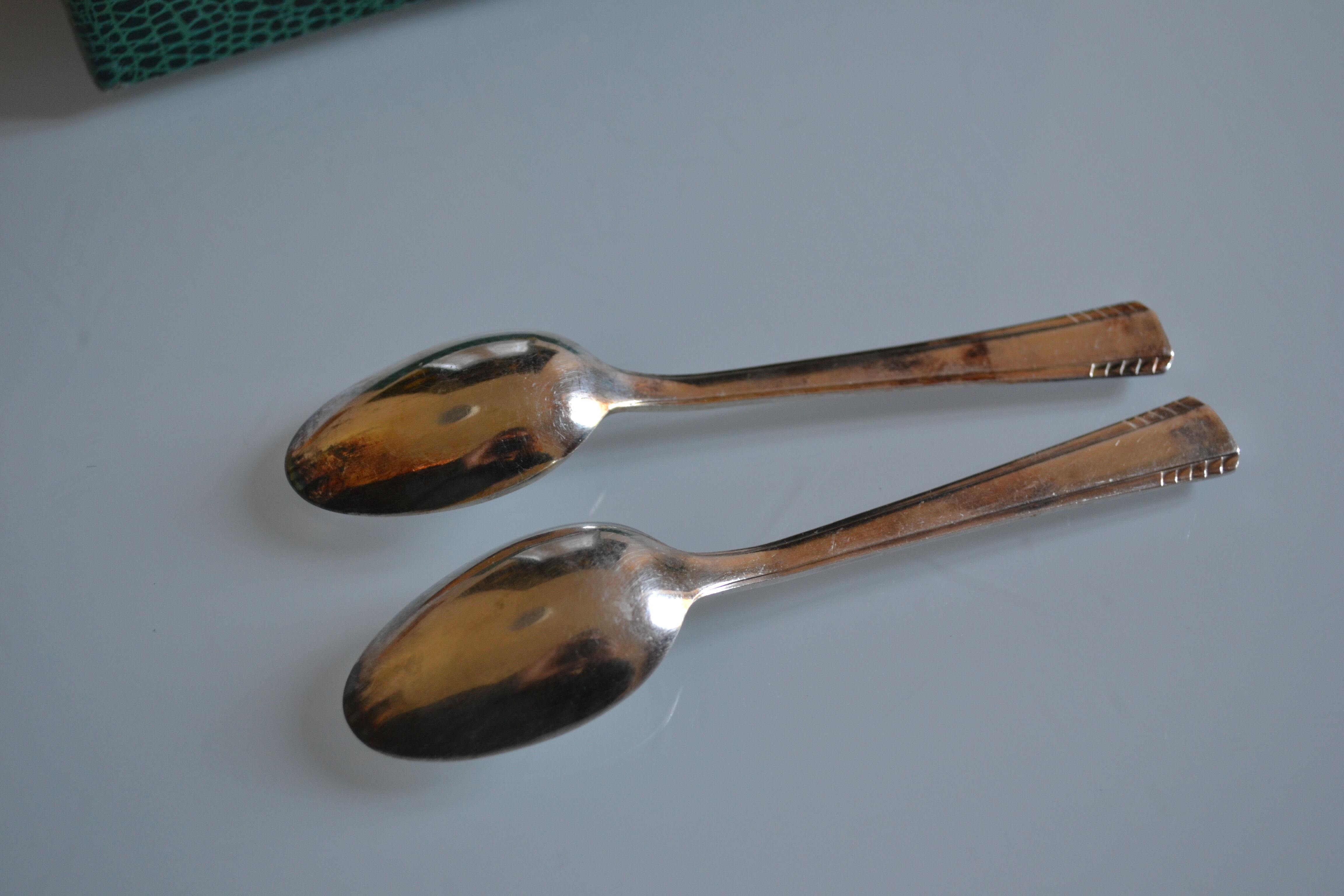 12 small spoons metal silver art deco