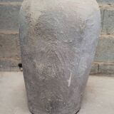 Old gray terracotta pot