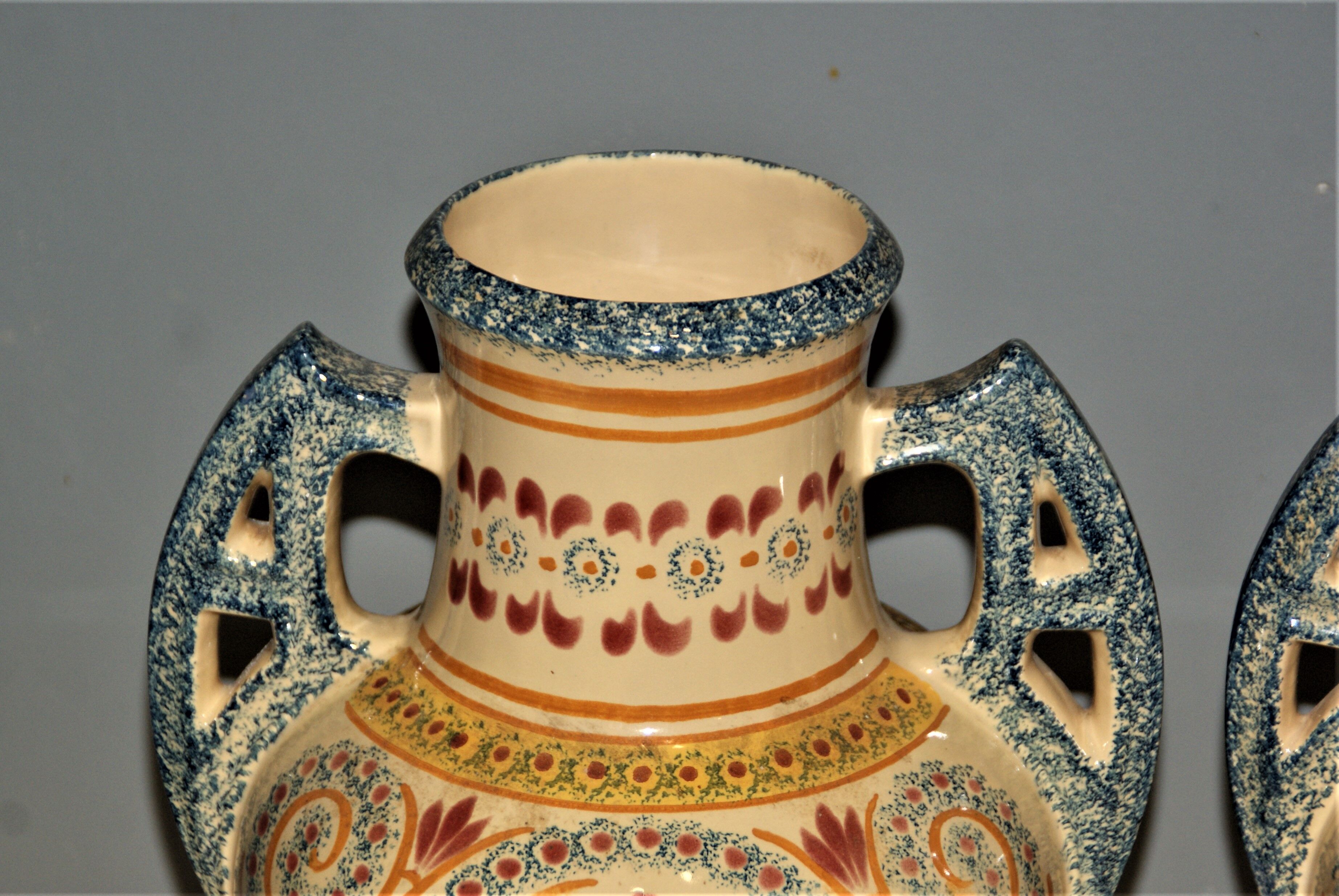 Pair of vases signed Henriot Quimper