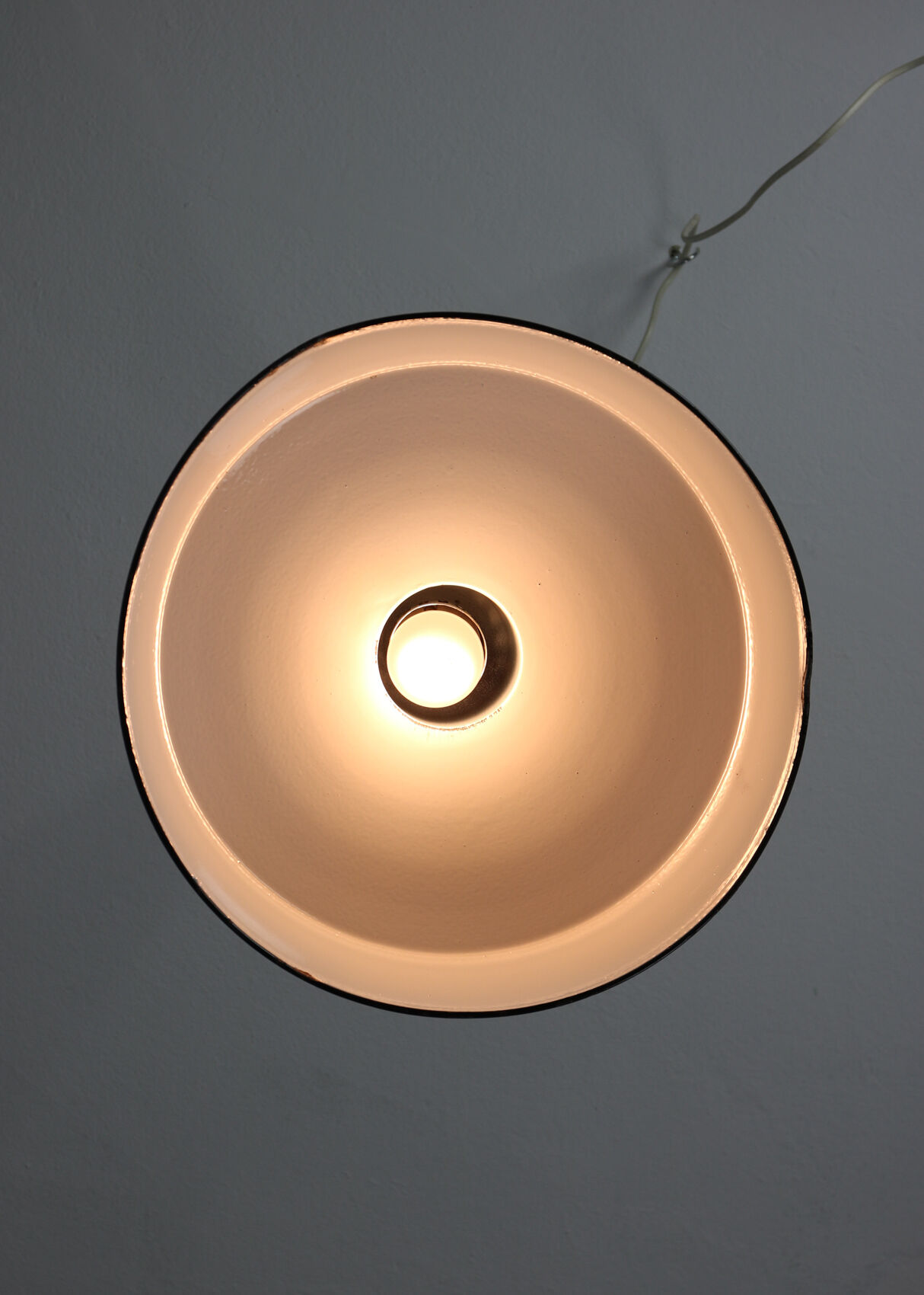Black industrial enamel pendant light Vintage from Emo, 1960s