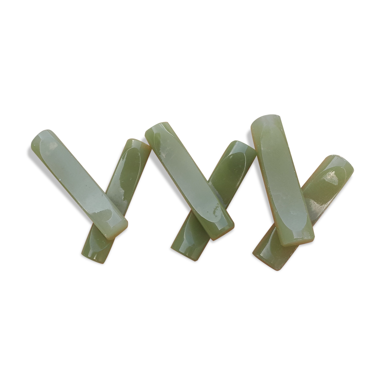 Jade style natural stone knife holder (6 pieces)