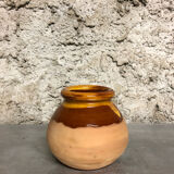 Glazed terracotta ball vase