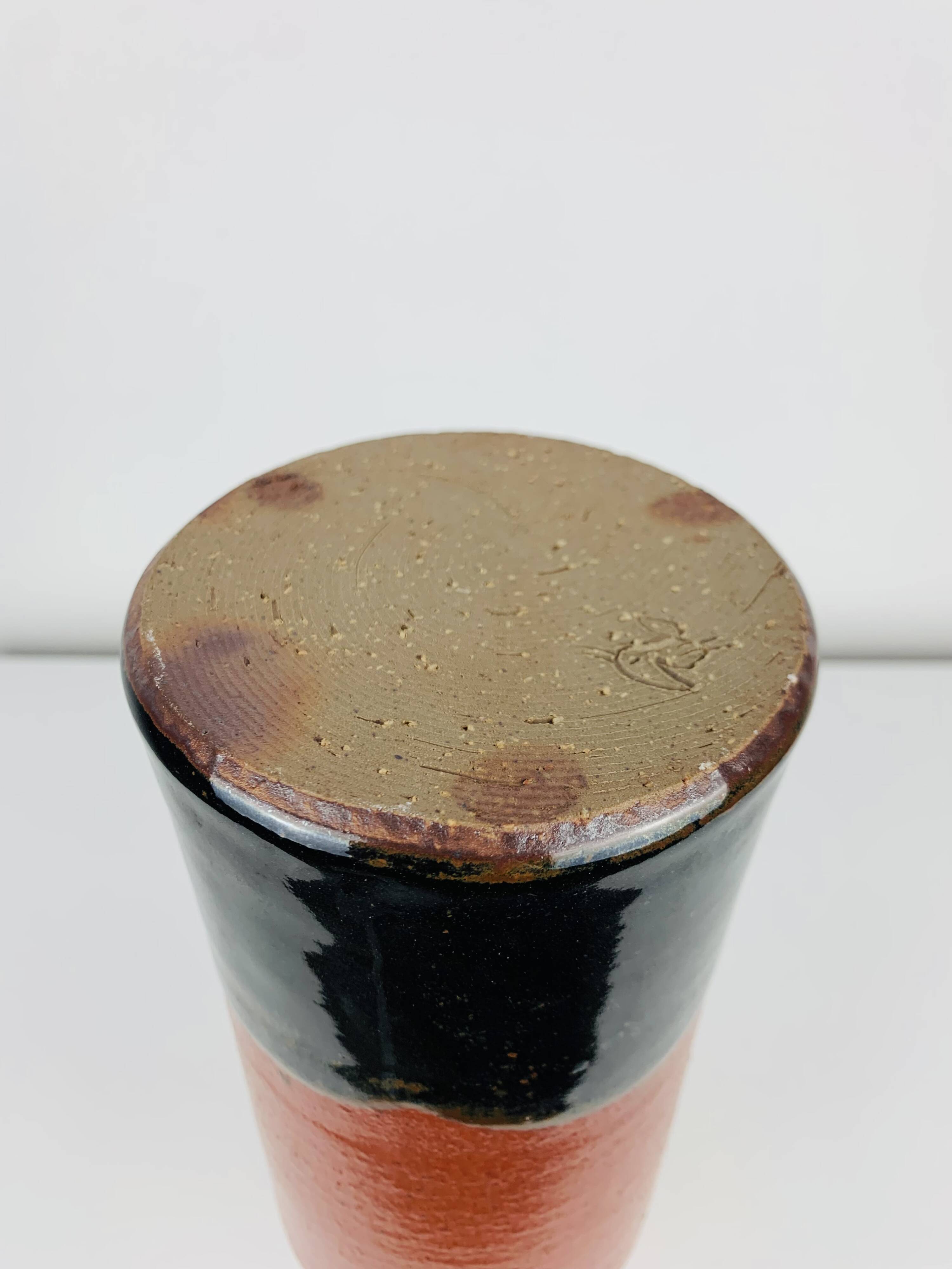 Vase organique vintage en grès