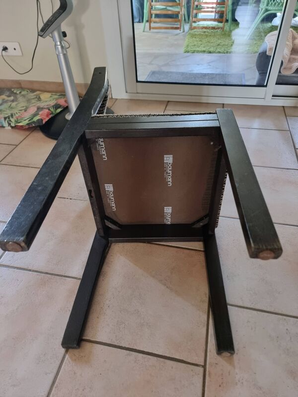 Chaises baumann vintage des années 60 tapissées. ensemble de 6 chaises anciennes estampillées bauman