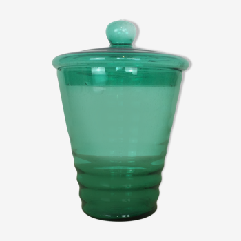 Bocal en verre vert pot pour salle de bain