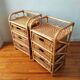 Pair of vintage rattan bedside tables