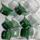 7 water glasses or wine hollow foot green glass diameter 8cm