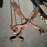 Cast iron and marble swan neck coffee table