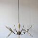 Lustre Stilnovo 12 bras laiton Mid Century Modern années 1950