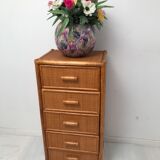 Vintage bamboo chest of drawers from the 60s and 70s