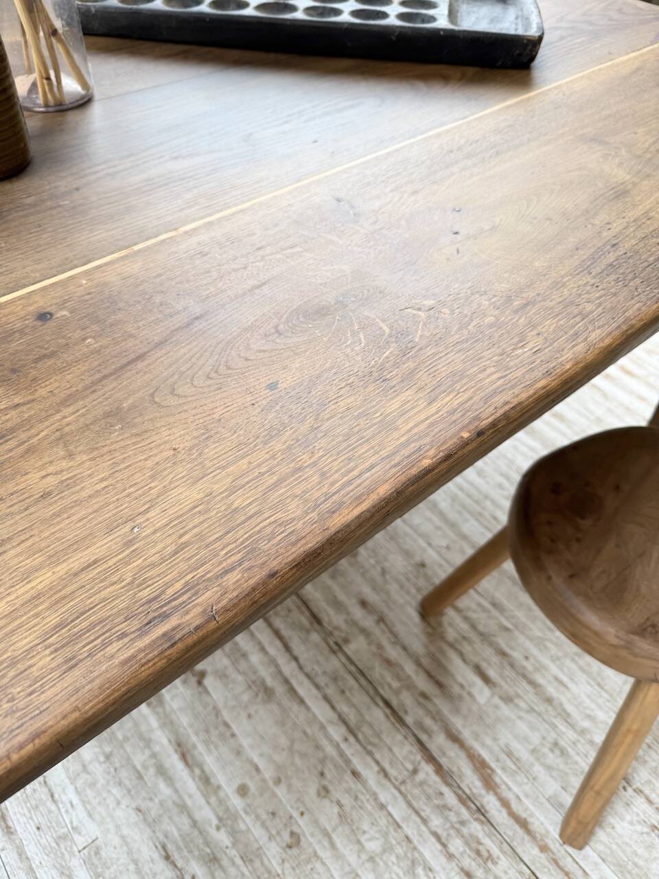 Large “square” oak farmhouse table 1950