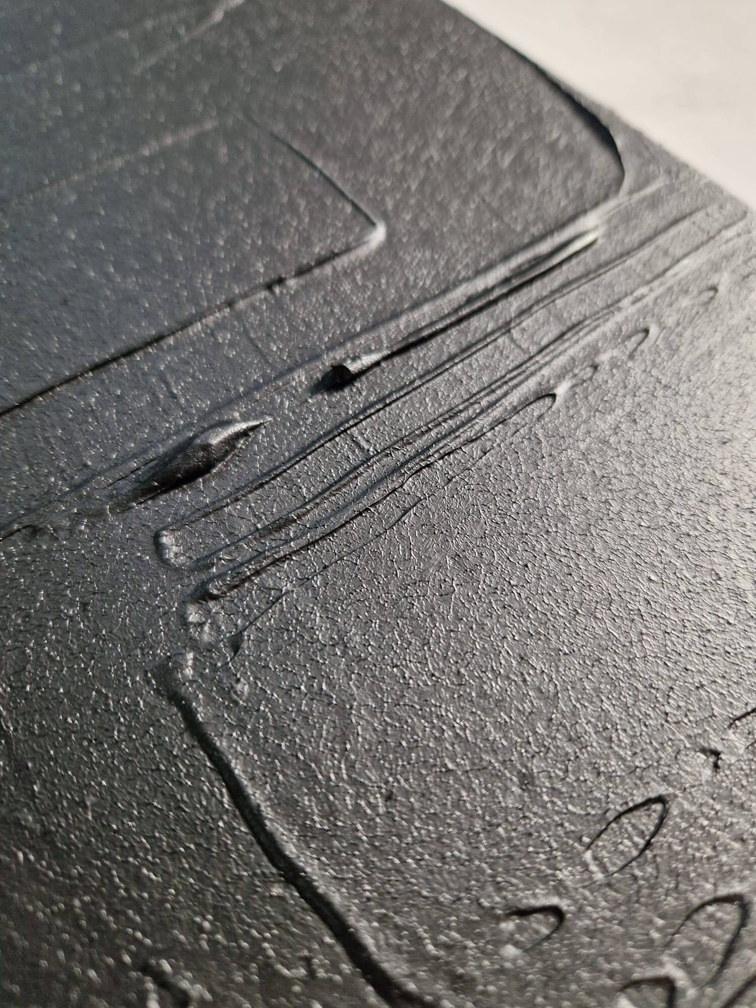 Minimalist monochrome abstract painting in black