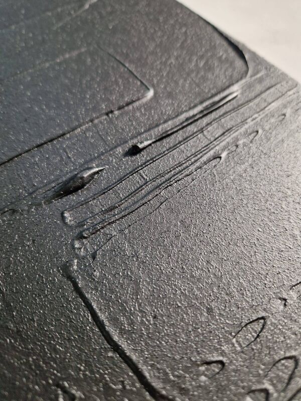 Tableau peinture abstraite monochrome minimaliste noir