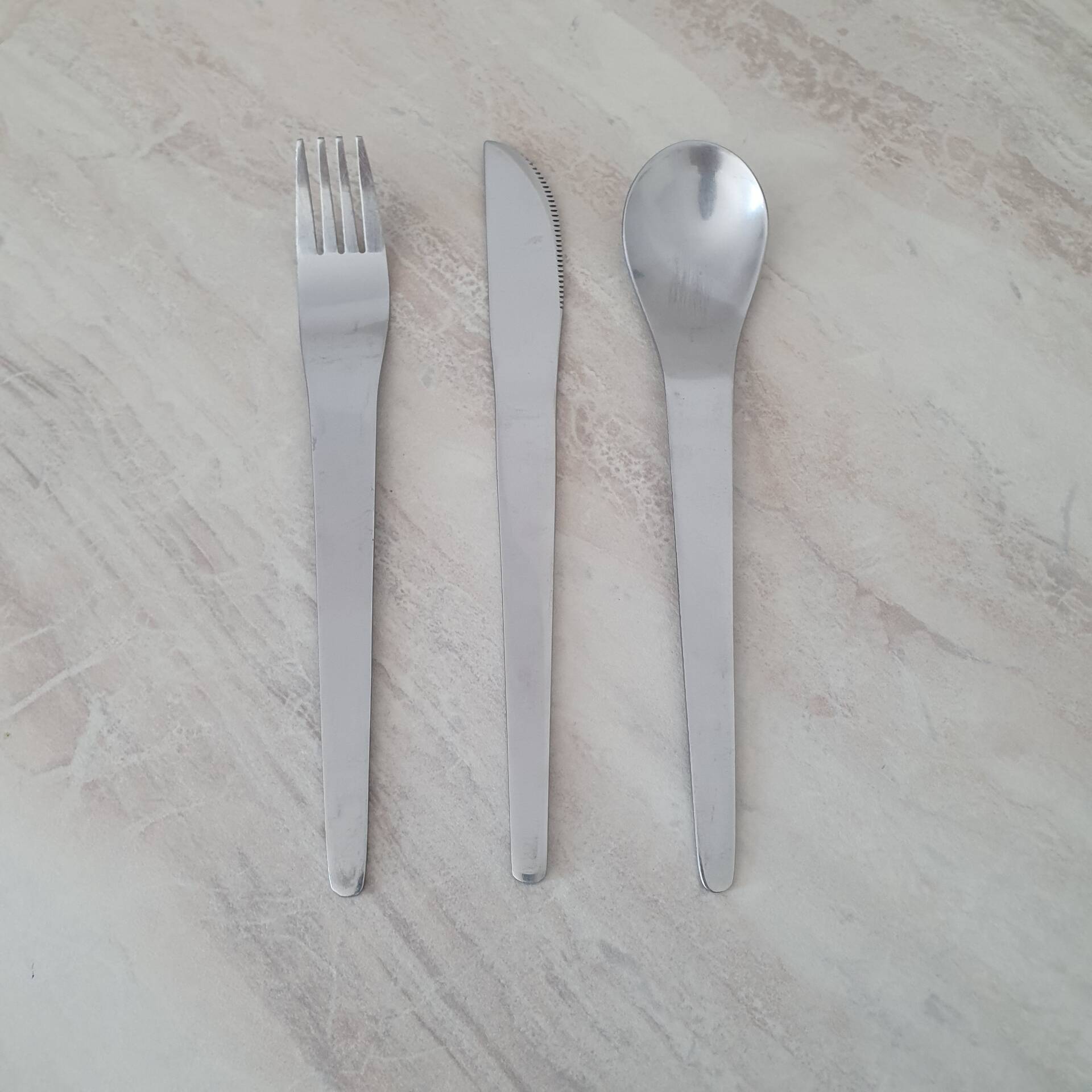 Set of 3 stainless steel cutlery Space Age